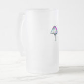 paddenstoel in witte driehoekige kleuren matglas bierpul (Voorkant links)