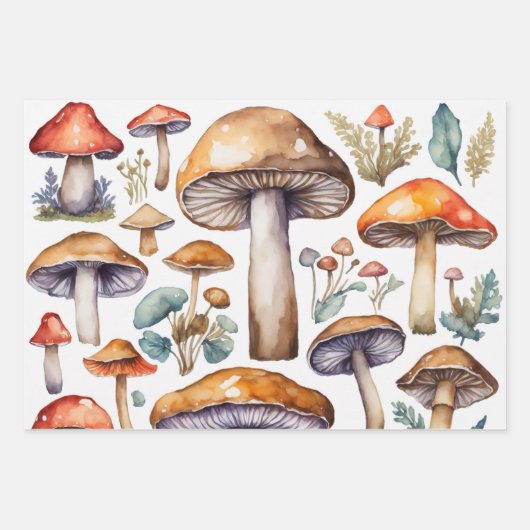 paddenstoel inpakpapier vel (Voorkant 2)