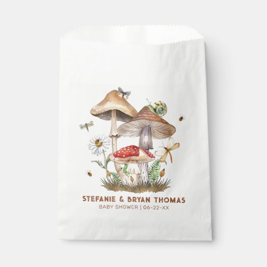 Paddenstoel & Insecten Baby shower Favoriet Bag | Bedankzakje (Voorkant)
