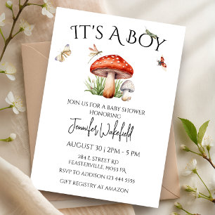 Paddenstoel Insecten Woodland Forest Boy Baby show Kaart