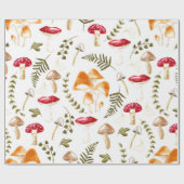 paddenstoel | Katoen esthetisch | Waterverf Cadeaupapier (Vlak)