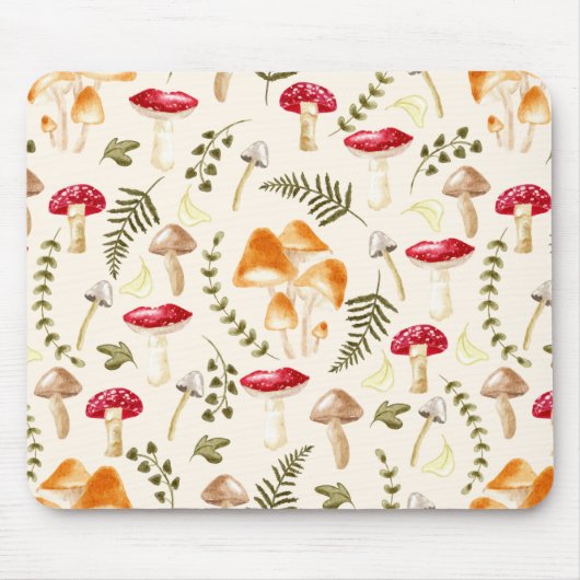 paddenstoel | Katoen esthetisch | WATERVERF Muismat (Voorkant)