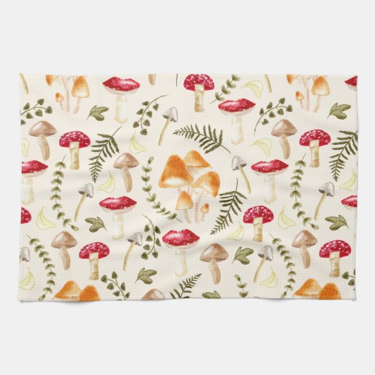 paddenstoel | Katoen esthetisch | WATERVERF Theedoek (Horizontaal)