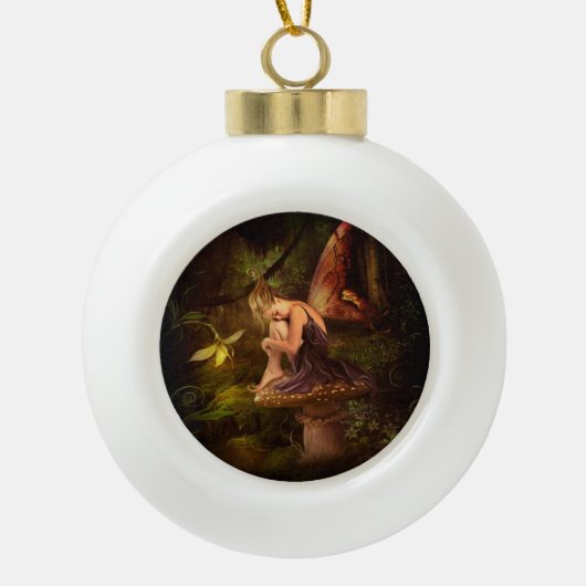 paddenstoel keramische bal ornament (Voorkant)