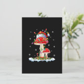 Paddenstoel Kerst Muts Lichtjes Kerstmis Familie F Kaart (Staand voorkant)