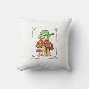 Paddenstoel Kikker Goblincore Mycologie Artistiek Kussen