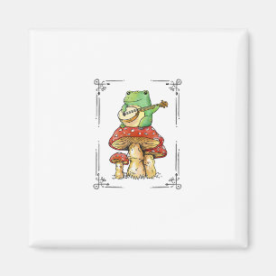 Paddenstoel Kikker Goblincore Mycologie Artistiek Magneet