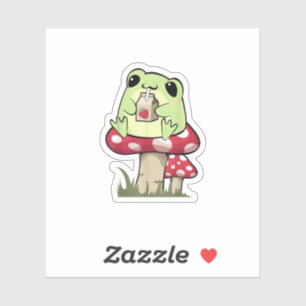Paddenstoel Kikker Goblincore Mycologie Creatieve Sticker