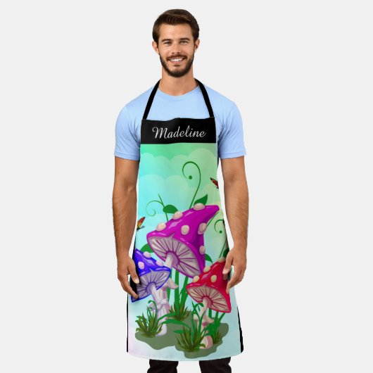 paddenstoel | Kleurrijk, speciaal voor groot Schor Schort (Gedragen)