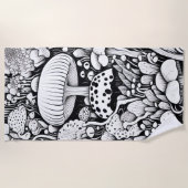 Paddenstoel lijntekening  strandlaken (Voorkant)