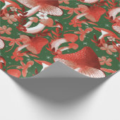 Paddenstoel Magic Red en Green Tissue Paper Cadeaupapier (Hoek)