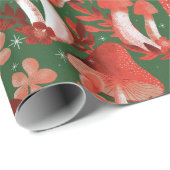 Paddenstoel Magic Red en Green Tissue Paper Cadeaupapier (Rol Hoek)