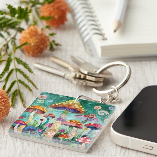 paddenstoel Magisch bos Sleutelhanger (Voorkant Rechts)