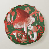 paddenstoel Magisch Rond Kussen (Achterkant)