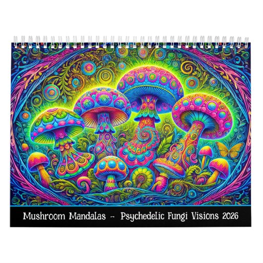 Paddenstoel Mandalas – Psychedelische Schimmelvisi Kalender (Hoes)