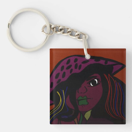 Paddenstoel Meisje Sleutelhanger (Voorkant)