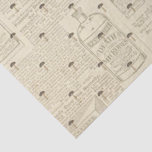 Paddenstoel met Antiek ontkoppeling van kranten Tissuepapier (Detail)