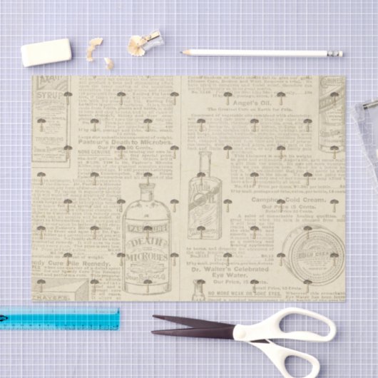 Paddenstoel met Antiek ontkoppeling van kranten Tissuepapier (Craft)