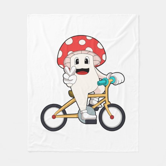 Paddenstoel met Bicycle.PNG Fleece Deken (Voorkant)