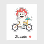 Paddenstoel met Bicycle.PNG Sticker (Vel)