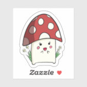 Paddenstoel met bloemetjes Sticker (Vel)