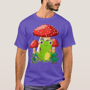 Paddenstoel met Cute Frog Cottcore Aesthetisch Tee T-shirt
