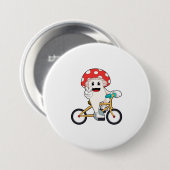 Paddenstoel met fiets.PNG Ronde Button 7,6 Cm (Voorkant /achterkant)