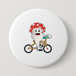 Paddenstoel met fiets.PNG Ronde Button 7,6 Cm