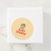 Paddenstoel met kikker Baby shower Bedankjes Labels (In situ)