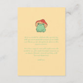 Paddenstoel met kikker Baby shower Informatiekaartje (Achterkant)