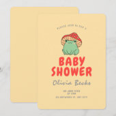 Paddenstoel met kikker Baby shower Kaart (Voorkant / Achterkant)