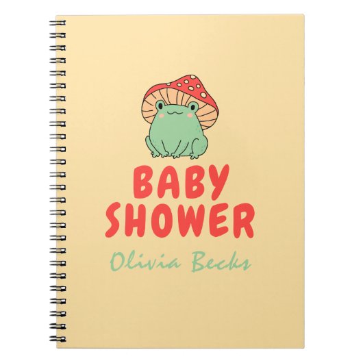 Paddenstoel met kikker Baby shower Notitieboek (Voorkant)