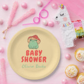 Paddenstoel met kikker Baby shower Papieren Bordje (Feest)