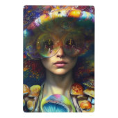 Paddenstoel met trippy Retro Sytyle AI Art Mini Klembord (Achterkant)
