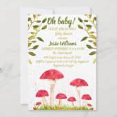 Paddenstoel Mushroom Waterverf Natuur Baby shower Kaart (Voorkant)