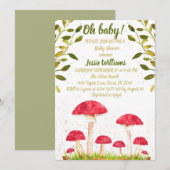 Paddenstoel Mushroom Waterverf Natuur Baby shower Kaart (Voorkant / Achterkant)