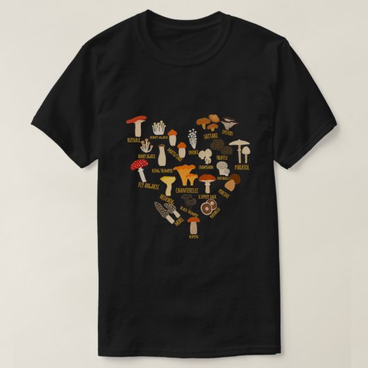 paddenstoel mycologie Fungi Foraging Heart Love Ch T-shirt (Design voorkant)