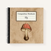 Paddenstoel op een oud papier gepersonaliseerde co