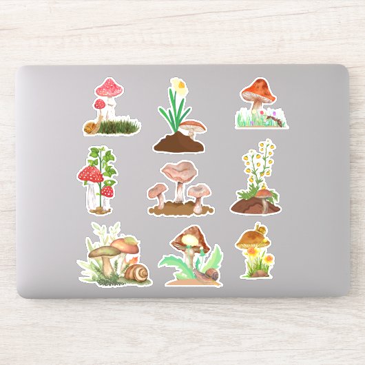 Paddenstoel op maat gesneden vinyl sticker (Computer)