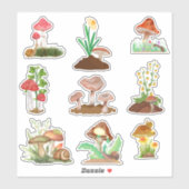 Paddenstoel op maat gesneden vinyl sticker (Vel)