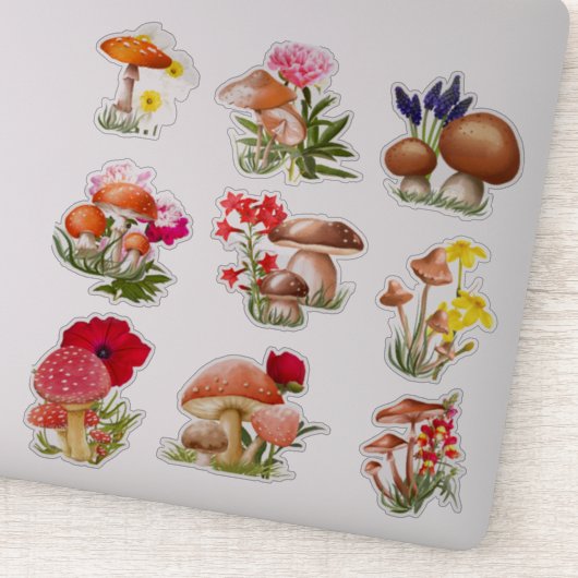 Paddenstoel op maat gesneden vinylSticker Sticker (Detail)