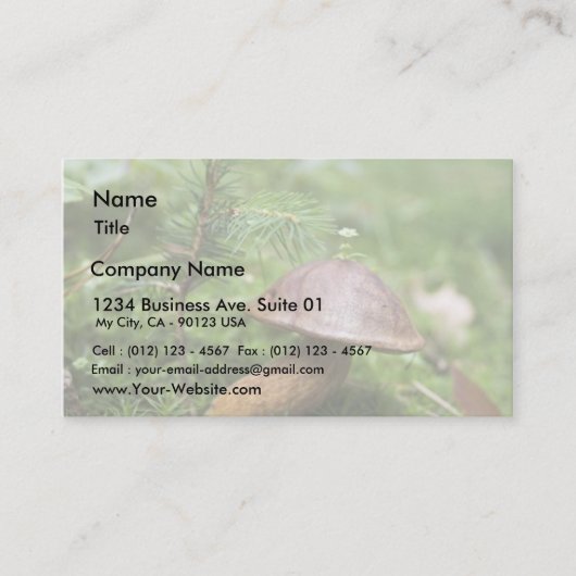 paddenstoel op weg visitekaartje (Voorkant)