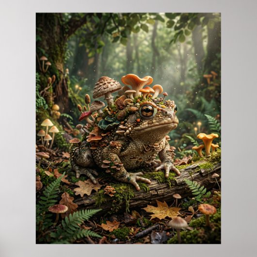 Paddenstoel Paddenbos Gloed Poster (Voorkant)