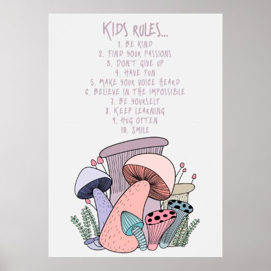 paddenstoel paddenstoel en Kinder regels Poster (Voorkant)