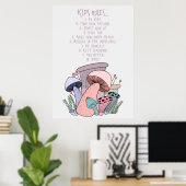 paddenstoel paddenstoel en Kinder regels Poster (Thuiskantoor)