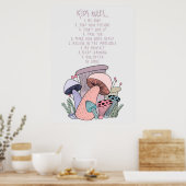 paddenstoel paddenstoel en Kinder regels Poster (Keuken)
