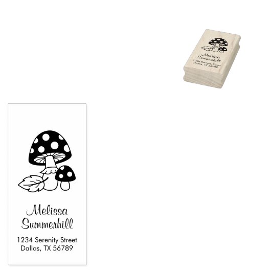 Paddenstoel Paddenstoelen Adres Rubberstempel (Gestempeld)