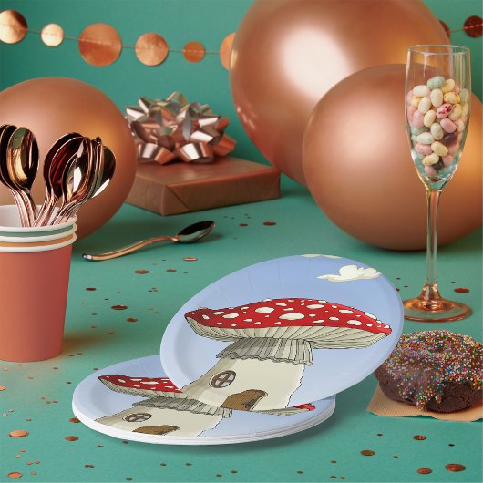 paddenstoel papieren bordje