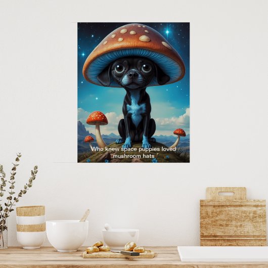 Paddenstoel Petten en Puppy Paws: Galactisch plezi Poster (Keuken)