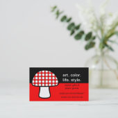 Paddenstoel Polka Custom Visitekaartje (Staand voorkant)